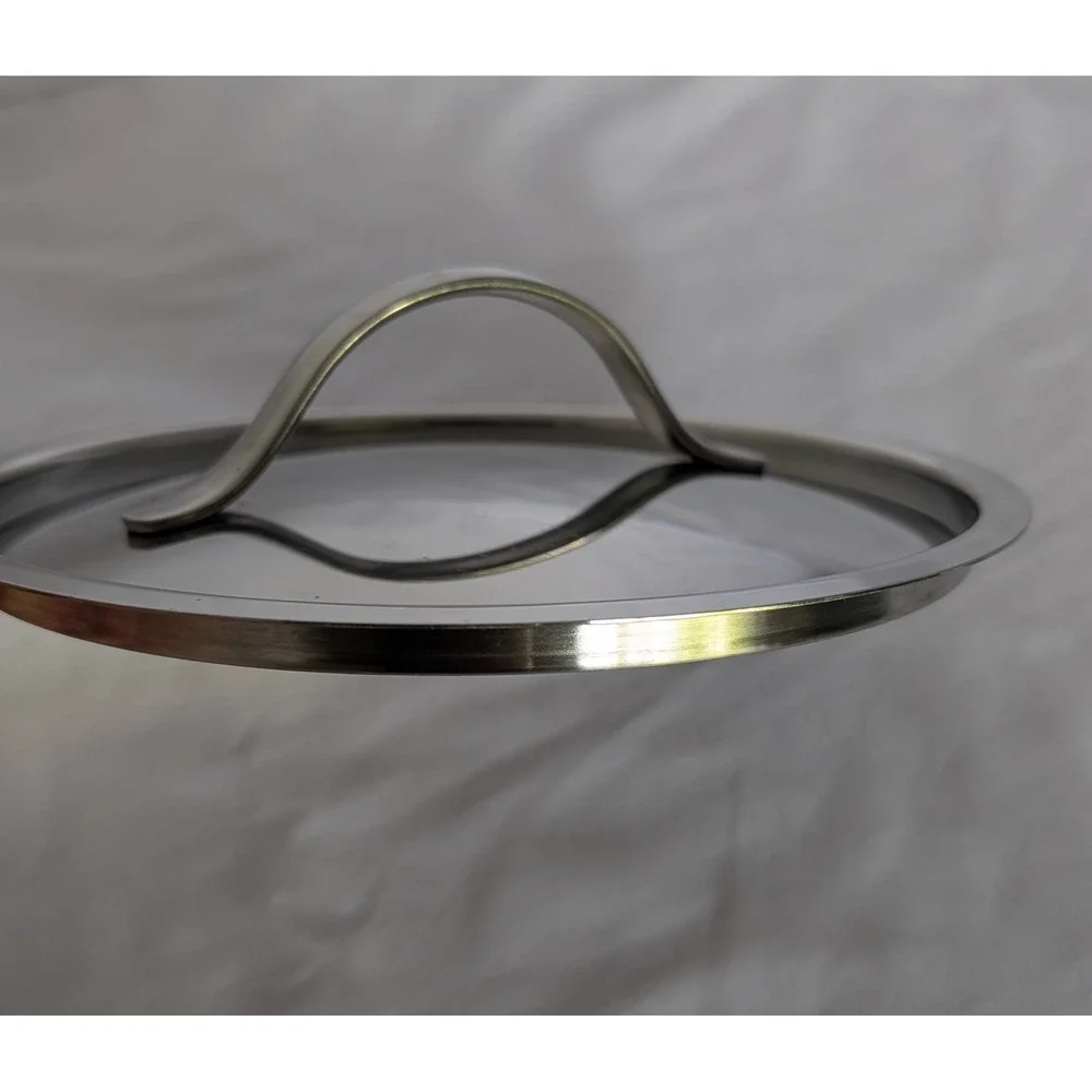Unbranded Stainless Steel Replacement Pot Lid 7.5 Inch Silver Arched Handle